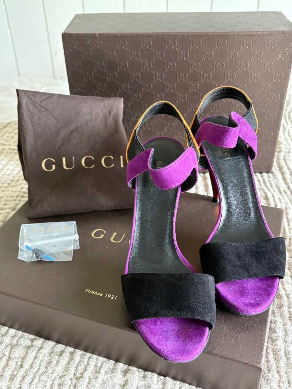 Gucci Color block Metallic Heels
